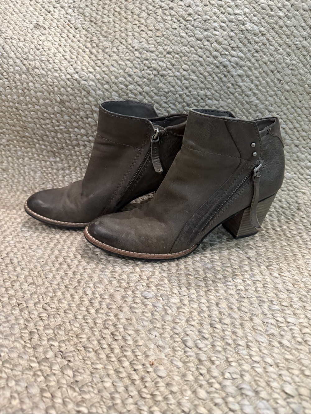Dolce Vita Gray Suede Ankle Booties with Side Zip
